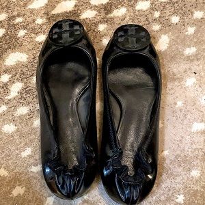 Tory Burch black patent leather ballet flats